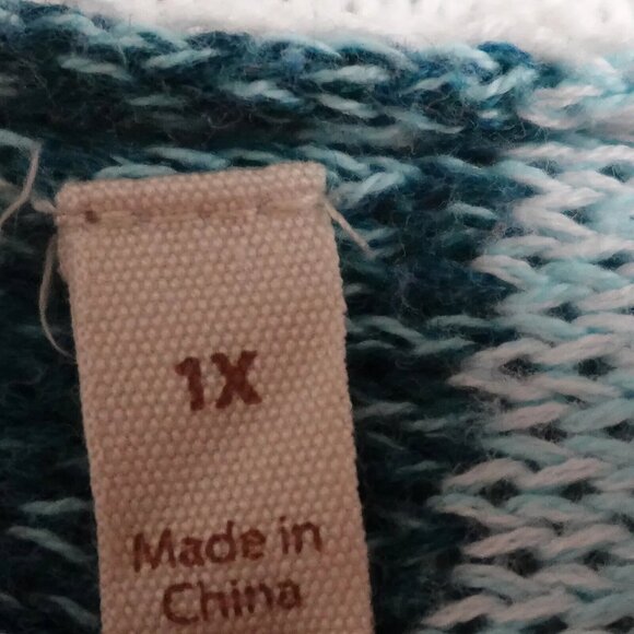 Soft Surroundings Hoodie Sweater Women's 1X Multicolor Striped 3/4 Sleeve Casual - Picture 4 of 9